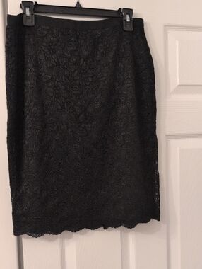 New York & Company Black Lace Pencil Skirt